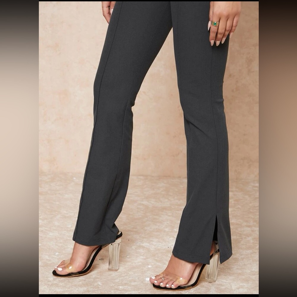 Inverted Seam High-Rise Split Pants - Picture 2 of 3